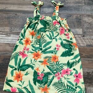Old Navy Girls' Tropical Floral Nightgown with Tied Straps 6/7